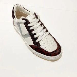 Vintage Havana South V-Arrow Glitter, Calf Hair Leather Sneakers White Plum NWT